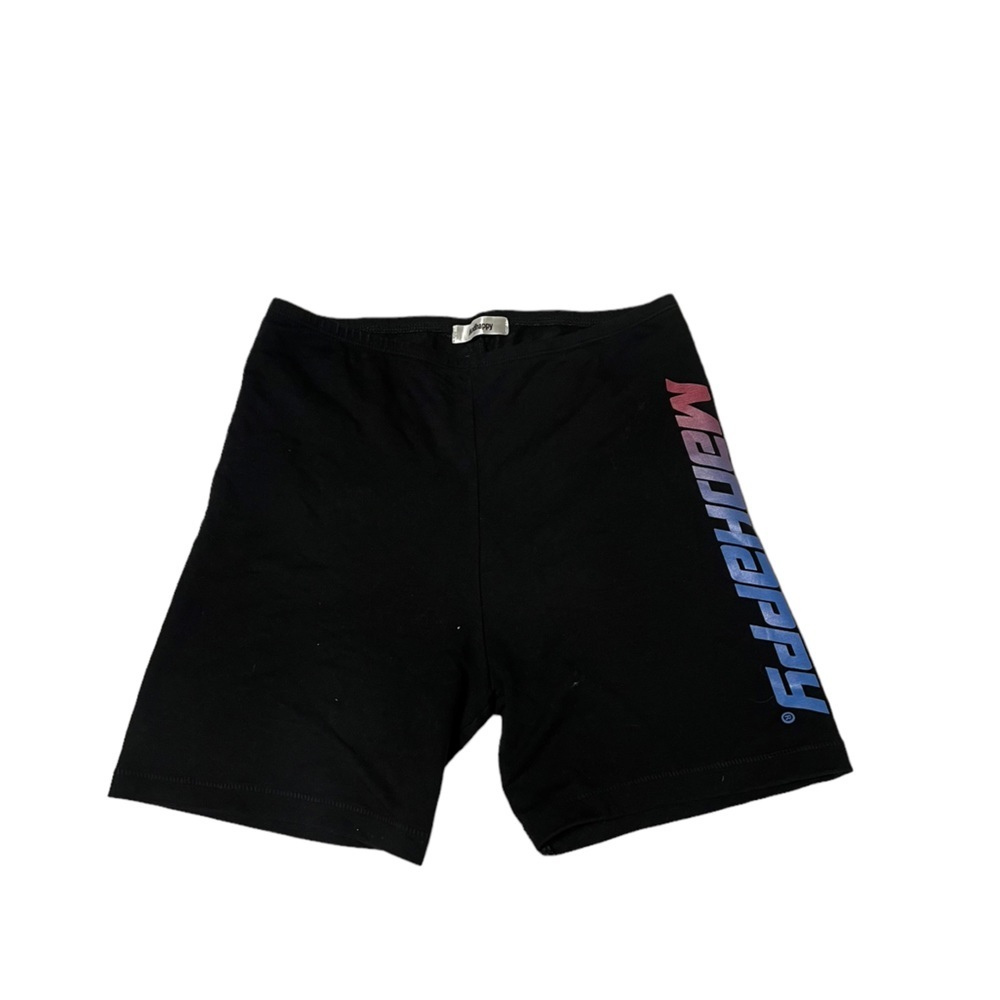 MADHAPPY Black Graphic Ombré Biker Cycling Shorts - Picture 3 of 5